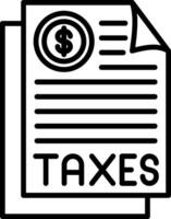 Taxes Documents Line Icon vector