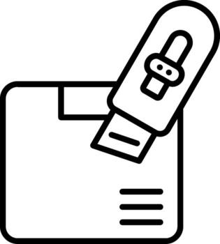 hacer no abierto con cuchillo línea icono vector