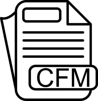 CFM File Format Line Icon vector
