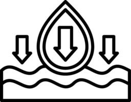 Low Tide Line Icon vector