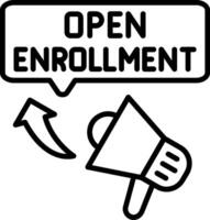 Open Enrollment Line Icon vector