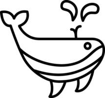 Whale Line Icon vector