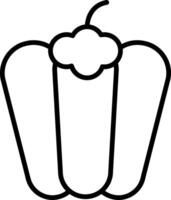 Bell Pepper Line Icon vector