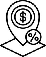 Map Point Line Icon vector