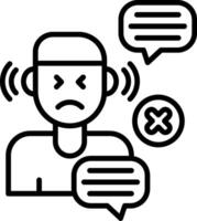 No Listen Line Icon vector