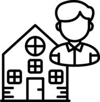 Retirement Home Line Icon vector