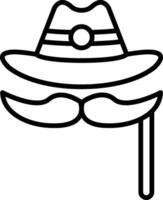 Moustache Line Icon vector