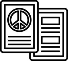 Brochure Line Icon vector