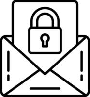 Secure Email Line Icon vector
