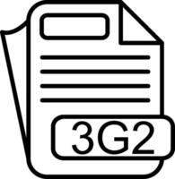 3G2 File Format Line Icon vector