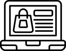 Online Shopping Line Icon vector
