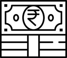 Rupee Line Icon vector