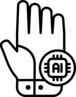 Robot Hand Line Icon vector
