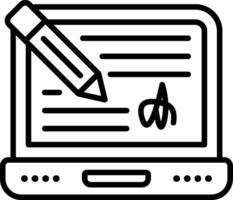 Digital Signature Line Icon vector