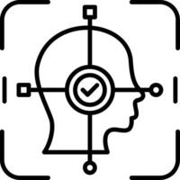 Facial Recognition Line Icon vector