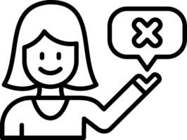 Negativity Line Icon vector