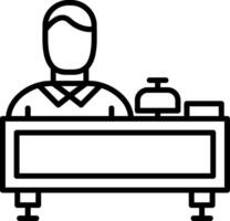 Receptionist Line Icon vector