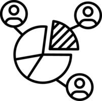 Pie Chart Line Icon vector