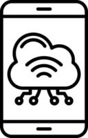 Mobile Cloud Line Icon vector
