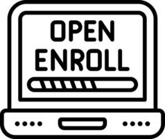 Open Enrollment Line Icon vector