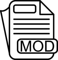 MOD File Format Line Icon vector