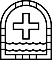 Stained Glass Window Line Icon vector