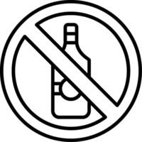 No Beer Line Icon vector