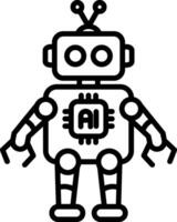 Robot Line Icon vector