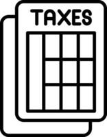 Taxes Sheets Line Icon vector