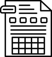 Spreadsheet Line Icon vector