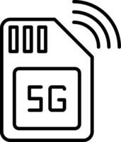 Simcard Line Icon vector