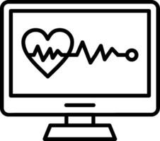 Electrocardiogram Line Icon vector