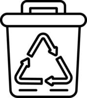 Trash Bin Line Icon vector