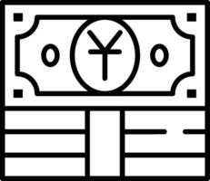Yuan Line Icon vector