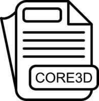 CORE3D File Format Line Icon vector