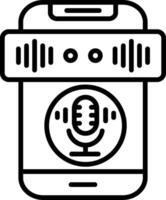 Recording Line Icon vector