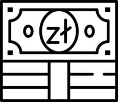 Zloty Line Icon vector