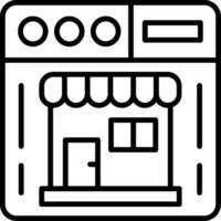 Online Shop Line Icon vector