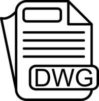 DWG File Format Line Icon vector