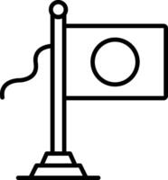 Japan Flag Line Icon vector