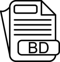 BD File Format Line Icon vector