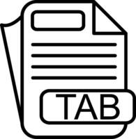 TAB File Format Line Icon vector