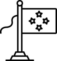 Micronesia Flag Line Icon vector