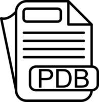 PDB File Format Line Icon vector