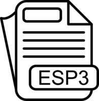ESP3 File Format Line Icon vector