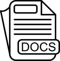 DOCS File Format Line Icon vector