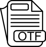OTF File Format Line Icon vector