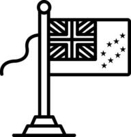 Tuvalu Flag Line Icon vector