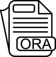 ORA File Format Line Icon vector