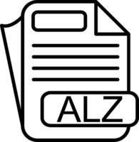 ALZ File Format Line Icon vector